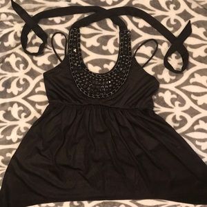 Black beaded tank